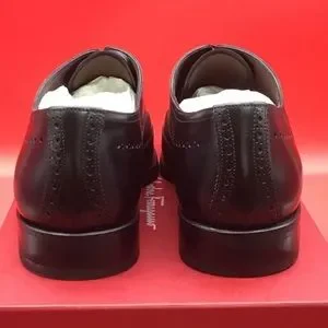 Salvatore Ferragamo Tramezza Derby Oxford Black Leather Sz 9.5EE Brand New $1290 Ferragamo Tramezza Oxford Brogue - Natural | Editorialist main image 2